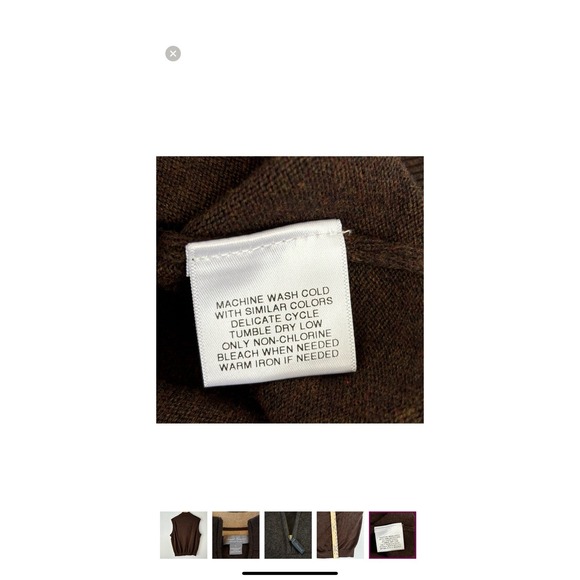 Daniel Cremieux 1/4 Zip Sweater Vest Large Chocolate Brown Golf Pima Cotton - Picture 9 of 10